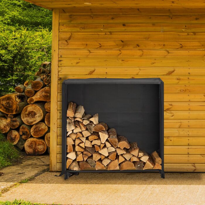 Поличка для дров Relaxdays з кришкою