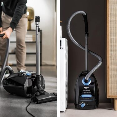 Пилсос Siemens Staubsauger Q5.0 extreme silencePower VSQ5X1230 з мішком, для алергіків, гігієнічний фільтр, 850 Вт, чорний