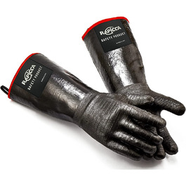 Жаростійкі рукавички для гриля подовжені RAPICCA чорні