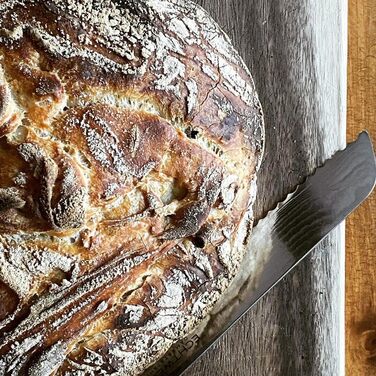 Набір кухонних ножів ECHTWERK Damast 7 предметів: кухонні ножі, ніж для хліба, ніж для філе, сантоку, універсальний ніж, ніж для очищення, ручки з пака-дерева, магнітний дерев'яний підставка