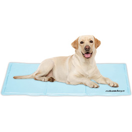 Охолоджуючий килимок для собак Relaxdays, 60 х 100 см, самоохлаждающийся килимок для собак, гелевий, витирається, охолоджуючий килимок для домашніх тварин, Світло-блакитний