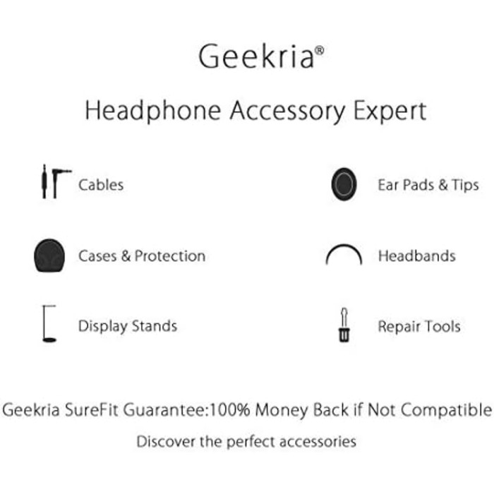 Підставка для навушників Geekria з акрилового алюмінію, сумісна з Bose QC25, QC15, AE2, AKG, Parrot Zik