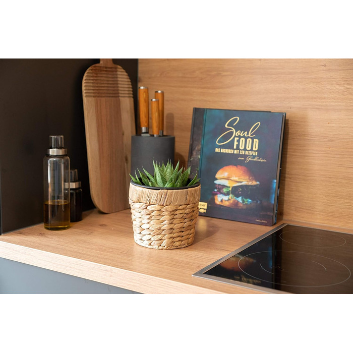 Набір горщиків для квітів Decorasian 2 шт. круглі, плетені з морської трави, з пластиковим вкладишем, 16 см