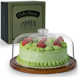 Тортенечка з підставкою, дерев'яний та акриловий тортовий стійкий з кришкою