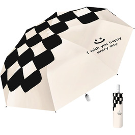 Парасолька Xiuyer, компактна складна парасолька, захищена від штормів з автоматичними вітрозахисними чорними складками всередину для чоловіків та жінок, кишенькова парасолька