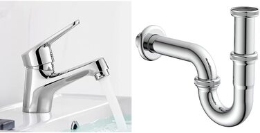 Змішувач для ванної кімнати Ibergrif з одним важелем, висота 60 мм, без висувної каналізаційної трубки. Хромований, з керамічною картриджі, без протікання, економія води, підключення 3/8