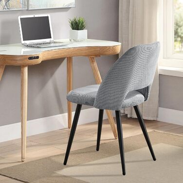 Набір з 4-х обідніх стільців з витонченою спинкою, сірого кольору, з м'яким сидінням, для кухні, вітальні, спальні. Набір з 4 шт.