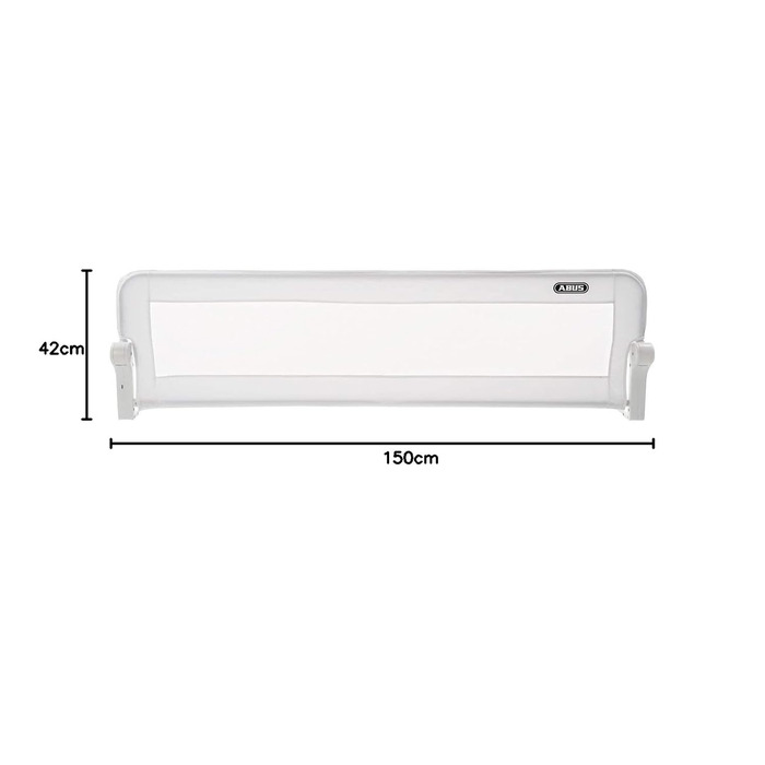 Бортик для ліжка ABUS Eric для немовлят та дітей - захист від випадання для батьківських, дитячих та сімейних ліжок - складаний для подорожей - білий, 150 см