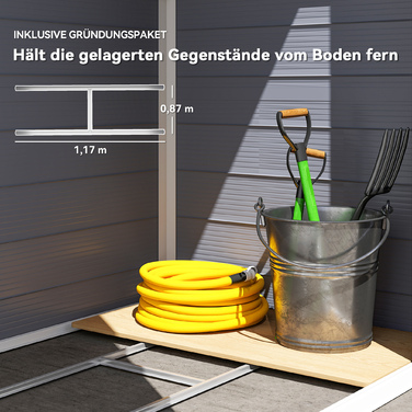 Садовий будиночок, 1,1 м², з двосхилим дахом, розміром 133 x 102 x 180/208 см