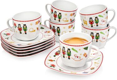 Набір кавових чашок SÄNGER Bilgola, 6 шт., порцеляна, 350 мл, для 6 осіб, преміум-якість, дизайн