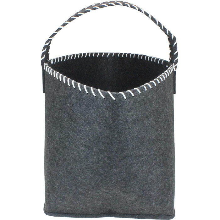 Високоякісні повстяні сумки овальної форми темно-сірого кольору з ручкою, кошик для газет стійкий і міцний. Різних розмірів або в наборі з 3 шт. Фетровий мішок для зберігання, повстяна коробка (S(40x20 см)) (M (46x23 см))