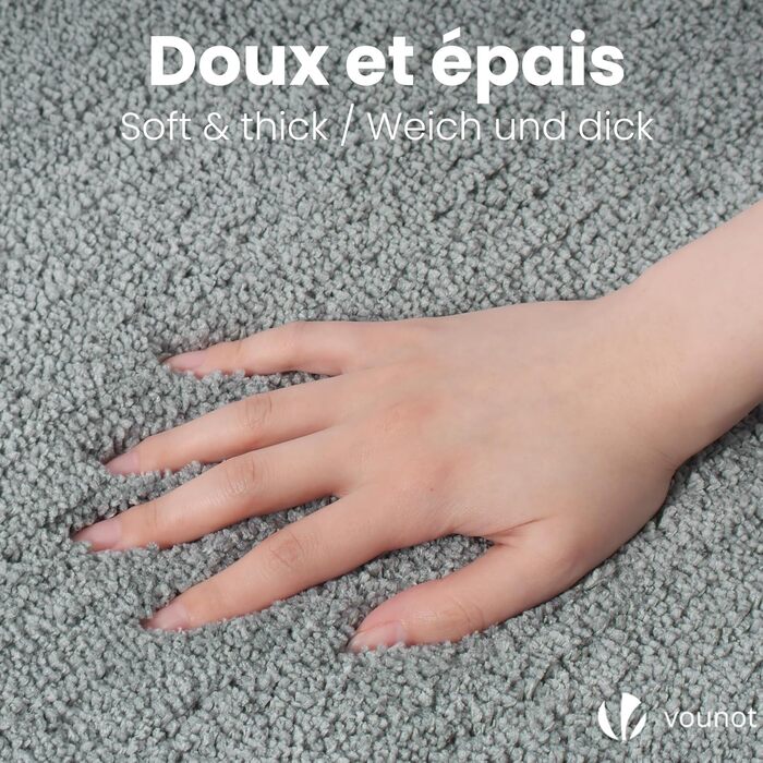 Набір килимків для ванної кімнати VOUNOT 2 шт. (60x90 см) – антиковзаючі, з мікрофібри, швидковисихаючі, сірого кольору