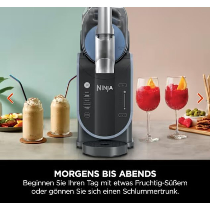 Машина для приготування смузі Ninja SLUSHi, для смузі, коктейлів, фраппе, молочних коктейлів та замороженого соку, без льоду, технологія WhisperChill, об'єм 1.9 л, Orange FS301EUOR