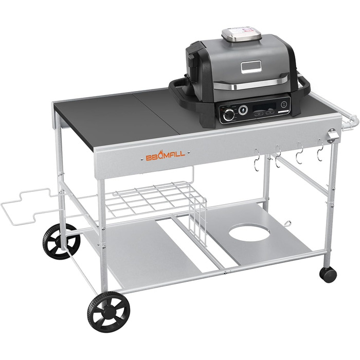 Підставка для грилю та піци GFTIME для Koda/Karu/Fyra, Ninja Woodfire, Blackstone, Weber Q. Роликовий кухонний візок, 128x64x78 см