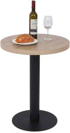 Кухонний стіл Mingone 80x80 см з дерев'яною стільницею та металевими ніжками - для кухні, вітальні, балкону, їдальні