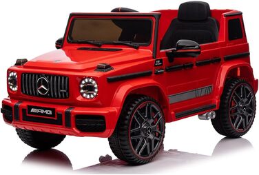 Дитячий електромобіль Mercedes G63 AMG 4x4 180 Вт, шкіряне сидіння, EVA колеса, пульт, 12V, червоний