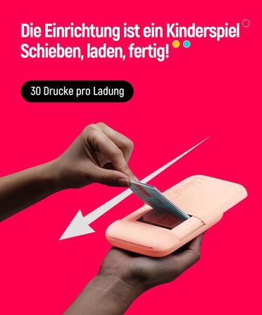 Портативний фотодрук Liene Pearl K100 з друком на Zink папері, Bluetooth 5.0, для iOS та Android, рожевий