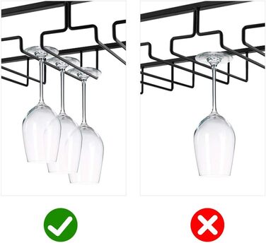 Тримач для келихів вина під шафу MOCOUM, металевий, 5 рядів, чорний