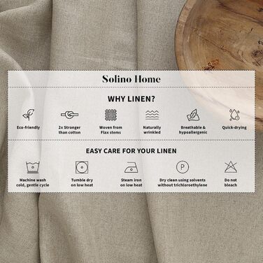 Набори для сервірування столу Solino Home Athena з чистої льону, блакитні, 35,6 x 48,3 см, 4 шт. – 100% льон, ручна робота, можна прати в пральній машині