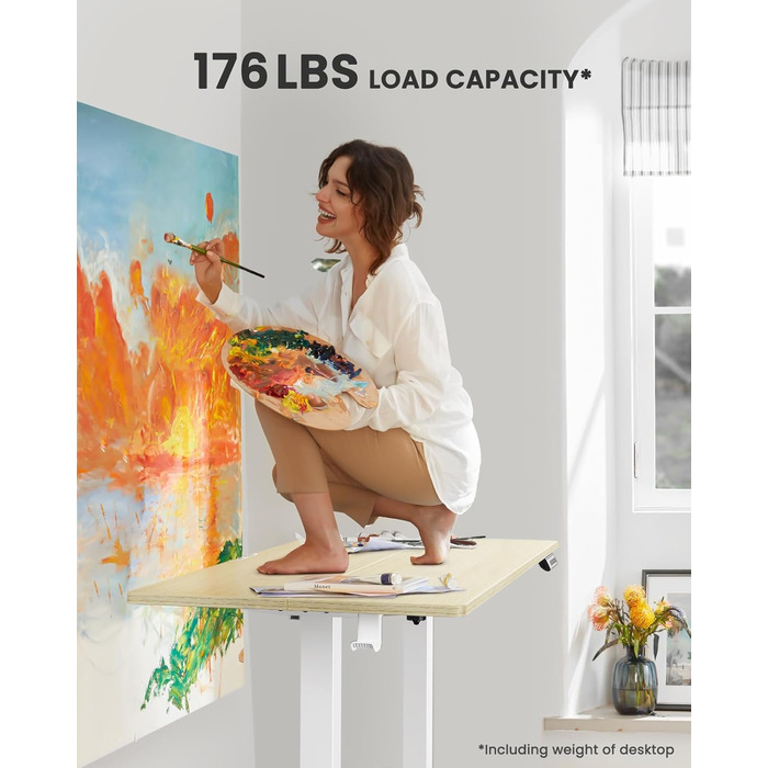 Електричний регульований стіл ErGear 120 x 60 см з пам'яттю, для дому та офісу, світле дерево