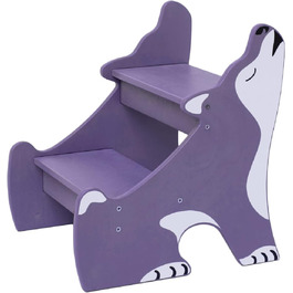 Дитячий тритухомір Wild Kids з дерева, 2 сходинки, для ванної кімнати, фіолетовий (Montessori)