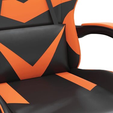 Ігрове крісло VidaXL, крісло, що обертається, офісне крісло, крісло, що обертається, спортивне Крісло, офісне крісло, робочий стіл, комп'ютерне крісло, чорний, зелений, штучна шкіра (без підставки для ніг, чорний і помаранчевий)