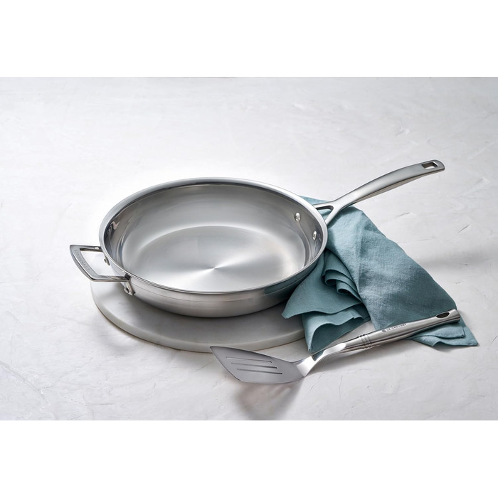 Сковорода LE CREUSET з нержавіючої сталі 28 см, Ø 28 см, для всіх типів плит (включно з індукцією) та духовки, срібна