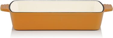 Чавунна форма для запікання 3,8 л емальована форма для лазаньї форма для духовки форма для запікання форма для запікання форма для запікання форма для запікання (Sunny Orange)