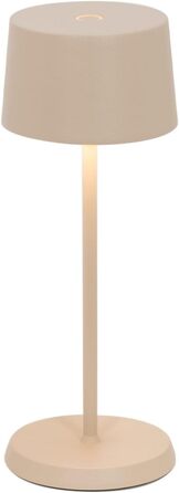Zafferano Olivia Micro - Бездротова LED-лампа для дому та саду, сенсорне керування, регулювання яскравості, 2200-3000K, 20 см, пісочний колір