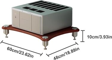 Стойка для аудіо HiFi Regal, 4-рівнева, медіа-стійка для AV, ТВ стійка, медіацентр, підставка для платівок, для підсилювача (1-рівень, темне дерево)