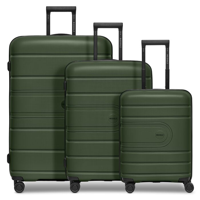 Набір валіз REDOLZ Hartschalen 3-х частинний | Розширювані, з TSA-замком, Olive Kofferset