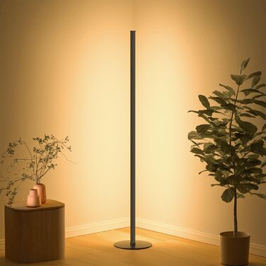 LED торшер для вітальні, білий з пультом ДУ, RGB 16 млн кольорів, синхронізація з музикою, 140 см, кутова лампа для ТБ, спальні, ігрової кімнати