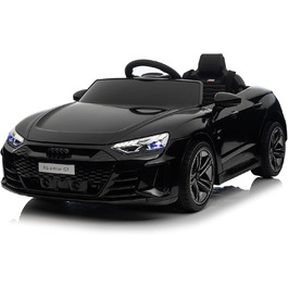 Дитячий електромобіль LEADZM 12V з музикою, сигналом і фарами, дистанційне керування, швидкість 3-5 км/год, для дітей, білий/чорний