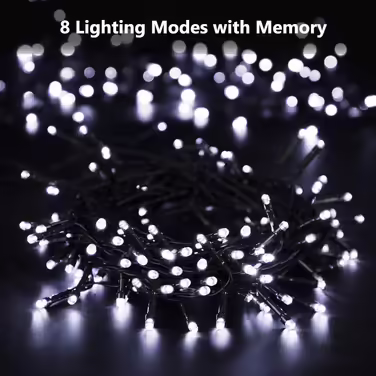 Гірлянда BrizLabs на сонячній батареї, 22 м, 200 LED, водонепроникна, 8 режимів, холодне біле світло, для вулиці, саду, тераси, будинку, весілля, Різдва