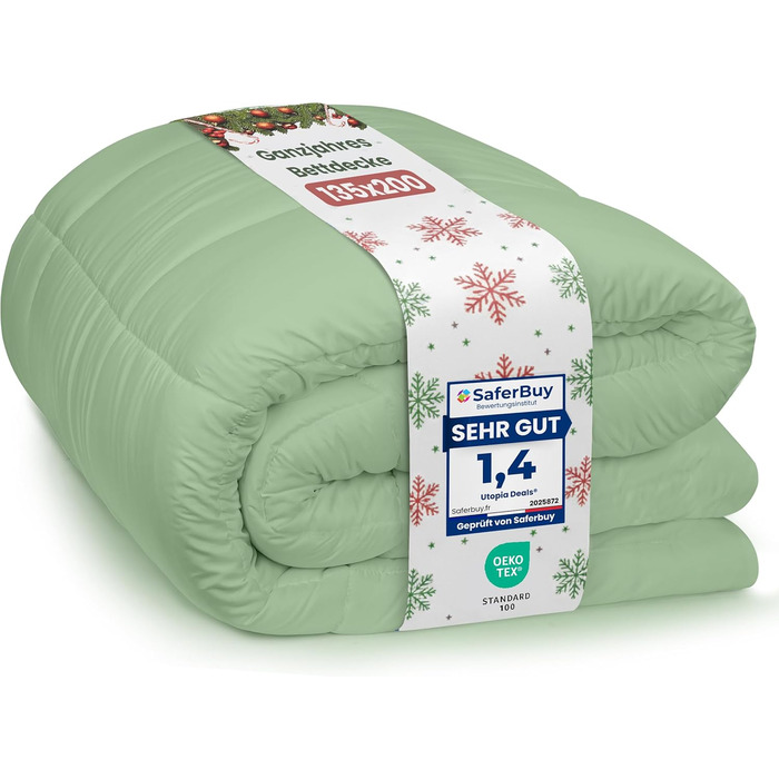 Ковдра Utopia Bedding для 2 осіб, 135x200 см, білий колір, мікрофібра, 4 сезони