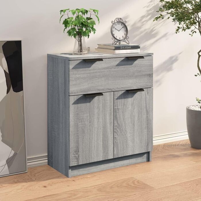 Комод Credenza Шафа 60x30x70см Інженерне дерево (Сіра Sonoma)