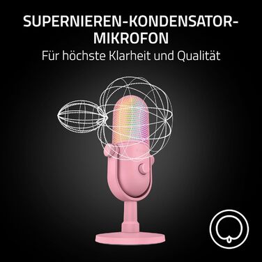 Мікрофон Razer Seiren V3 Mini - Рожевий (USB, компактний, з LED-індикатором, для стрімінгу)