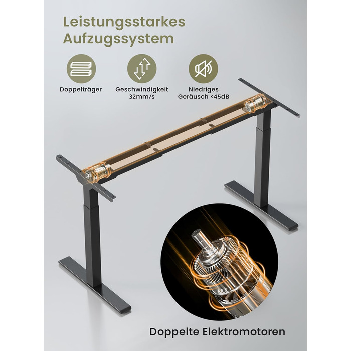 Регульований стіл (стійка) для столу, електричний, з пам'яттю, 120x60 см, білий