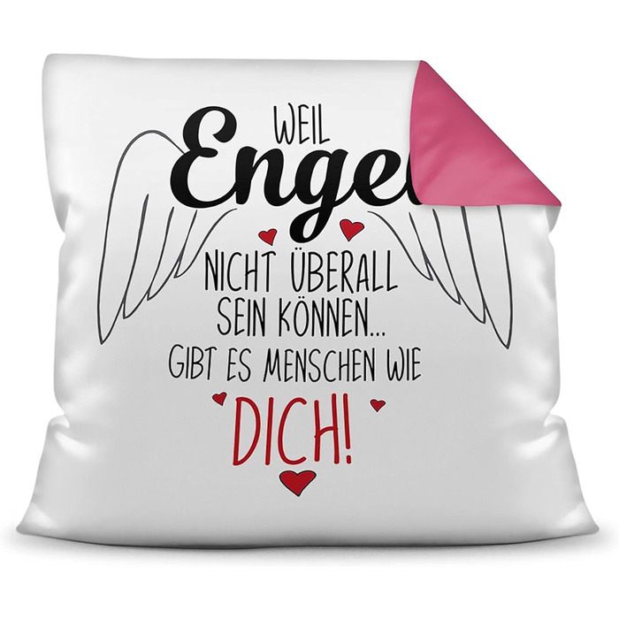 Королівська подушка - Ангели не можуть бути скрізь, такі люди як ти - Ідея для подарунка - 40х40 см (рожева)
