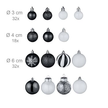 Набір новорічних кулічок Relaxdays (101 шт.)