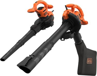 Black+Decker BEBLV260: Електричний листозбірник/садовий повітродув 3-в-1 з подрібнювачем, 2600 Вт, 315 км/год, 40л, для тераси, доріжок, під'їзної дороги
