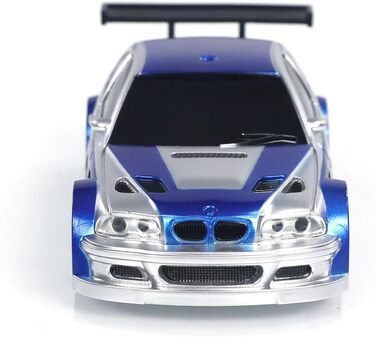 RC Автомобіль 1/43 Масштаб Готовий до Гонок Дрифт 4WD з Пультом, Світлодіодне Підсвічування, Синій