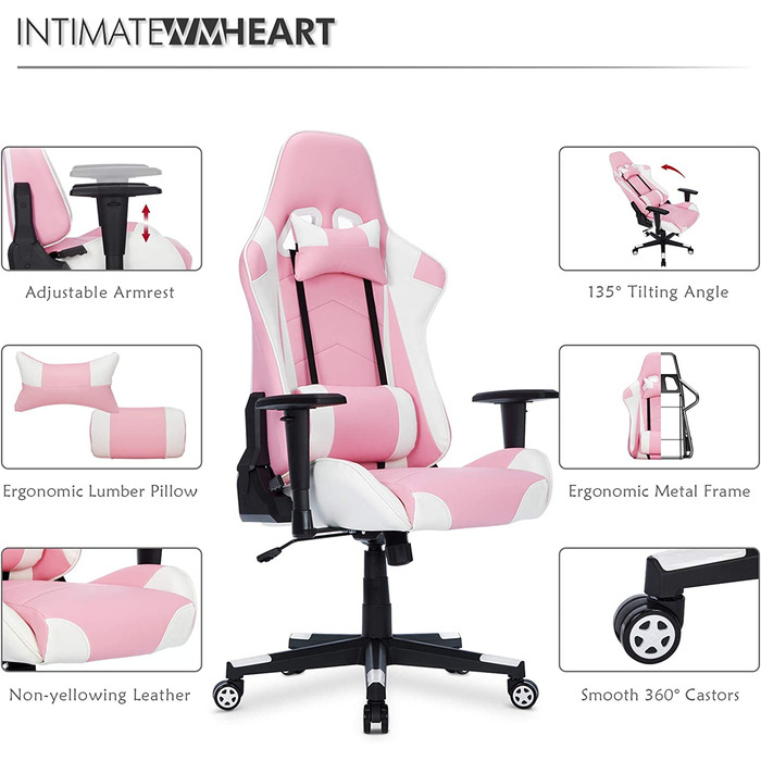 Ігрове крісло IntimaTe WM Heart рожеве