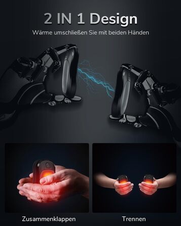 Електричний грієчка для рук, перезаряджуваний, USB, набір 2 шт. (сірий)