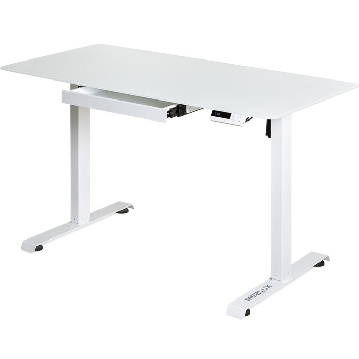Стіл Mealux PowerDesk Glass White з електрорегулюванням висоти (арт. EVO-201 Glass/White)