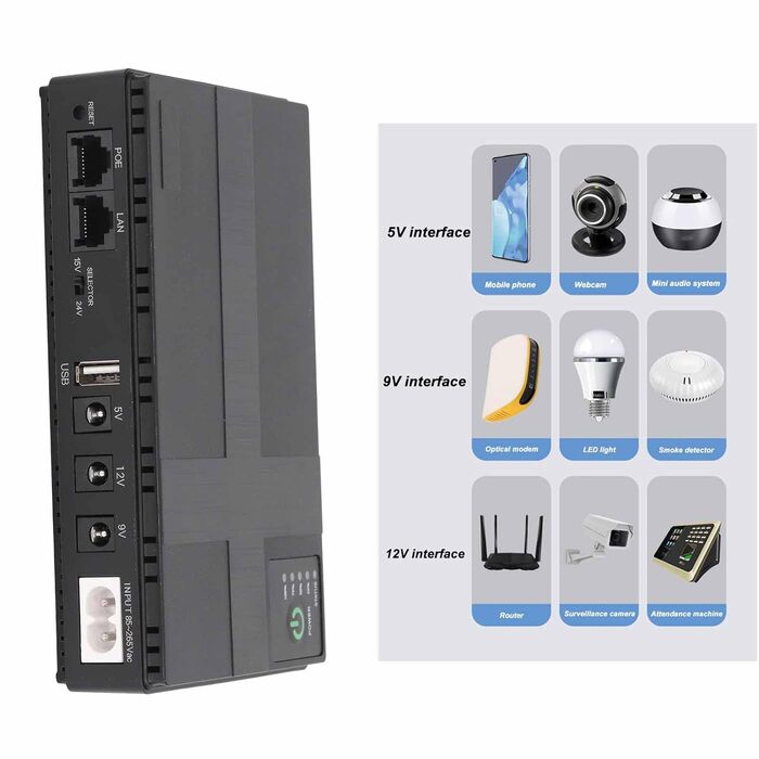 USV 10400 mAh з батареєю для роутера, модема та смартфона, EU-штепсель, 100-240V