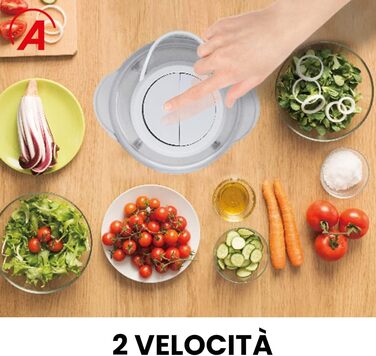 Електричний подрібнювач Ardes ARCHOP01 з 4 сталевими лезами, 300 Вт, 2 швидкості, скляна чаша