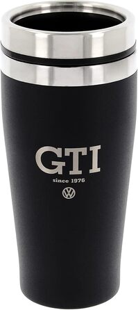 Термокружка Volkswagen GTI з нержавіючої сталі, 450 мл, чорна (BRISA Collection)