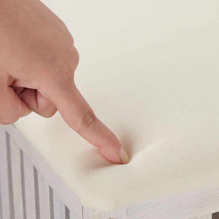 Кошик для білизни Relaxdays білого кольору зі стільчиком