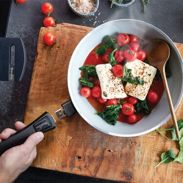 Набір сковорідок Berndes b.perfect 2 шт. – універсальна сковорода 24/28 см, знімний ручка, підходить для всіх плит, антипригарне покриття, алюміній, без PFAS, чорний (в комплекті 4 шт. з лопаткою)